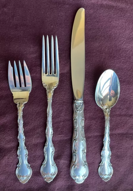 Gorham Strasbourg Sterling Silver Four Piece Place Setting Flatware