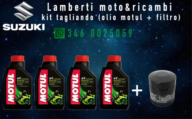 Kit Tagliando Olio Motul 10W40 + Filtro Olio Suzuki Gsr 600 2006 2007 2008