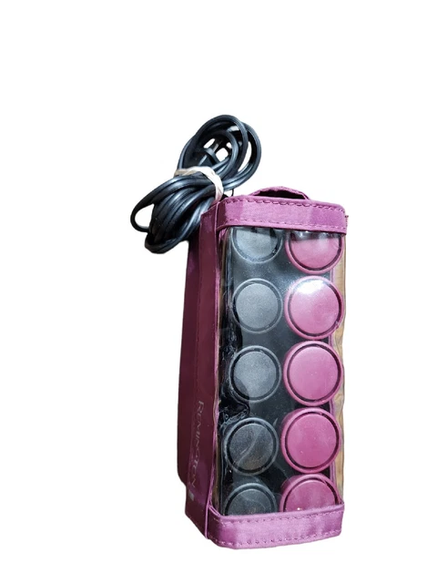Remington Ceramic Hot Rollers Curlers Purple Compact Travel Case used