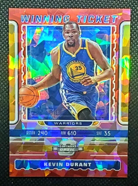 2019-20 Contenders Optic KEVIN DURANT Winning Ticket Red Cracked Ice - Warriors