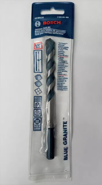 Bosch HCBG16 Blue Granite 1/2" x 6" Carbide Tip Hammer Drill Bit