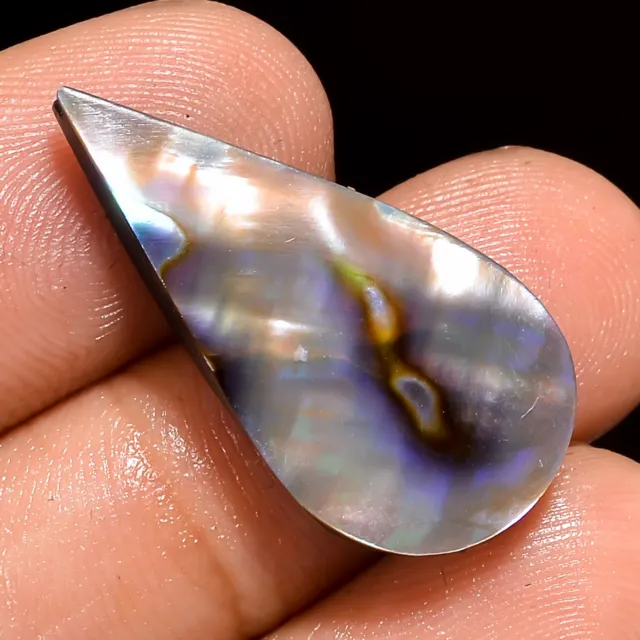Natural Abalone Shell Pear Cabochon Loose Gemstone 14 Ct. 26X13X5 mm GC-21965