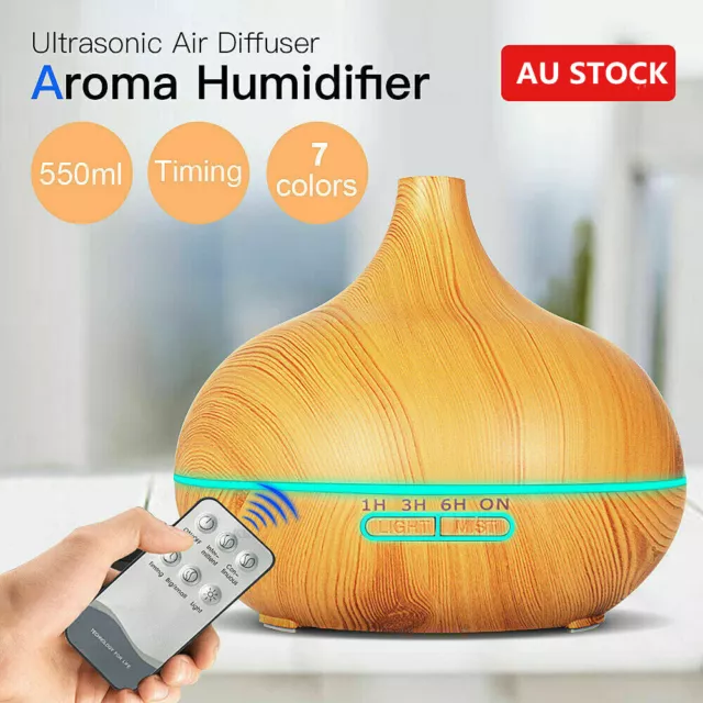 550ML Aroma Aromatherapy Diffuser LED Oil Ultrasonic Air Humidifier Purifier AU