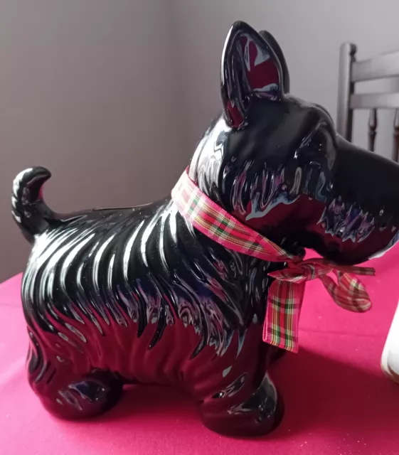 Ceramic Black Scotty Dog Money Box Collectable In Vgc