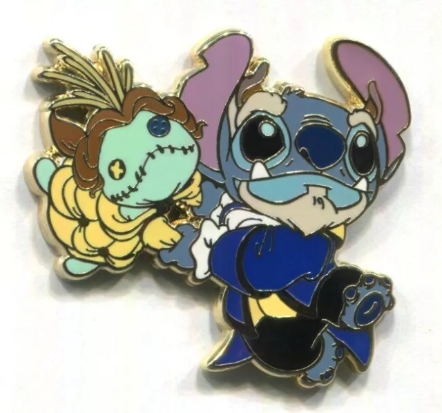 Disney Pins Stitch & Scrump as Belle & Adam Beauty & the Beast Disney Japan Pin