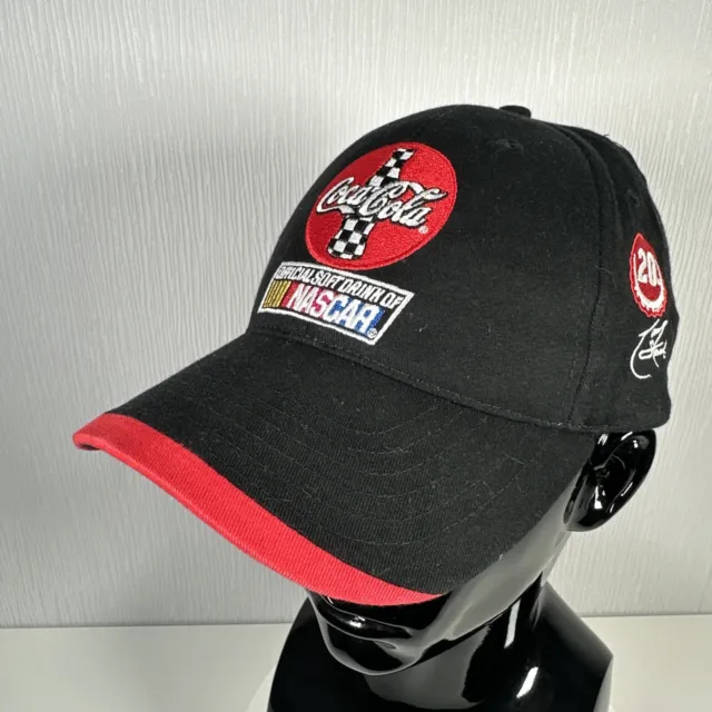 NASCAR Coca Cola Hat Cap #20 Tony Stewart Black Red Motorsport Adjustable NEW