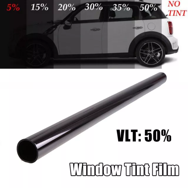 50% Uncut Roll Window Tint Film Car Van Bus Privacy Glass Window 50cm X3m Black