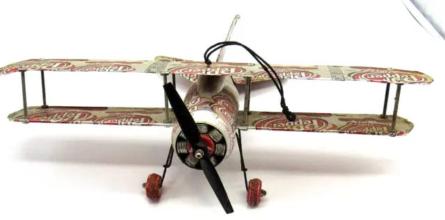 Aluminum soda can handcrafted airplane/ DIET CHERRY DR. PEPPER