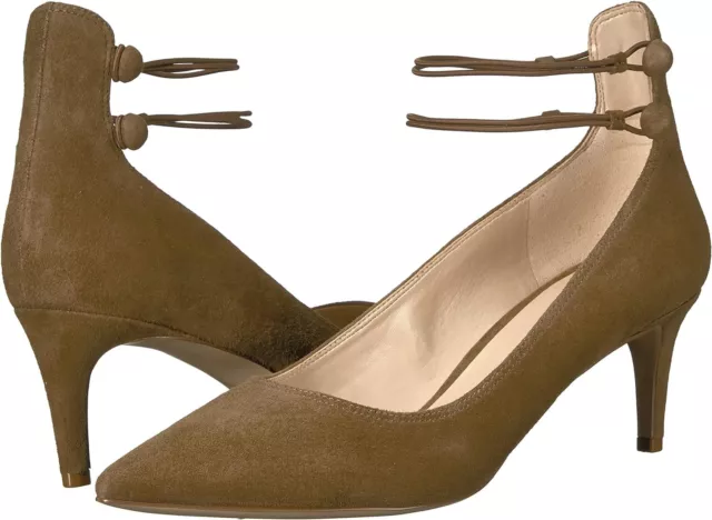 NIB - NINE WEST Women's 'SAWTELLE' Green SUEDE Strappy PUMP / HEELS - US 10.5 M