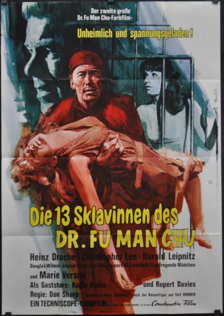 Novias De Fu Manchú 1966 Original 33X47 Alemán Crimen Película Póster Cristo Lee