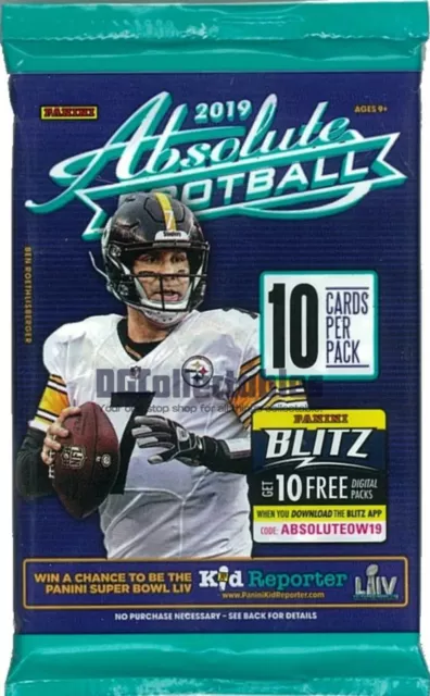 2019 Panini Absolute Football 10-Card Sealed Pack Unsearched Nfl New In Stock!!!