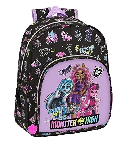 School Bag Monster High Creep Black 28 X 34 X 10 Cm NUOVO