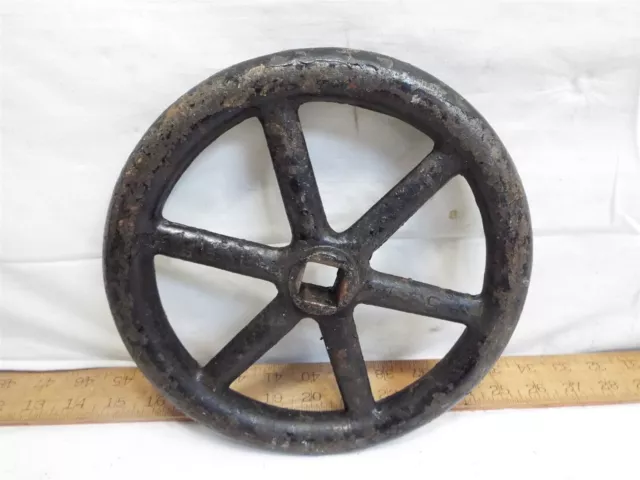 Cast Iron 6 Spoked Wheel Handle Steampunk Industrial Boiler Steam Line Valve