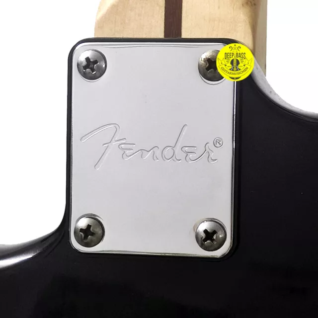 For Fender Strat Tele Electric Guitar Neck Plate Chrome Engraved Fender Logo 2