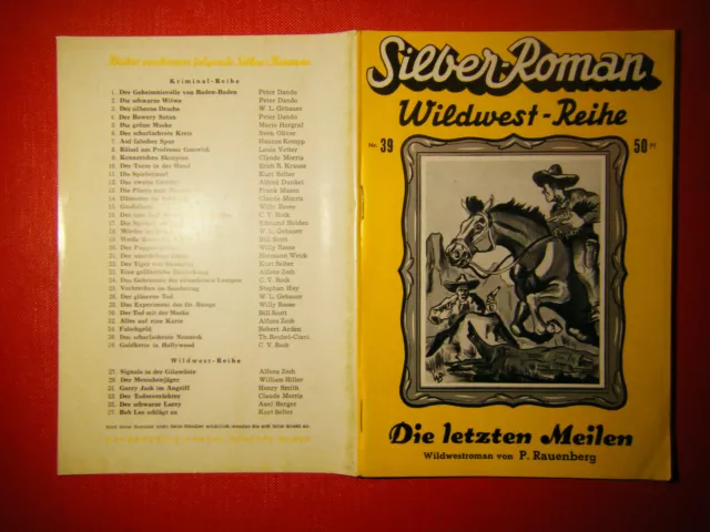 Rarität: " Silber Roman-Wildwest Reihe "   Nr. 39..Top Zust. (-1- )