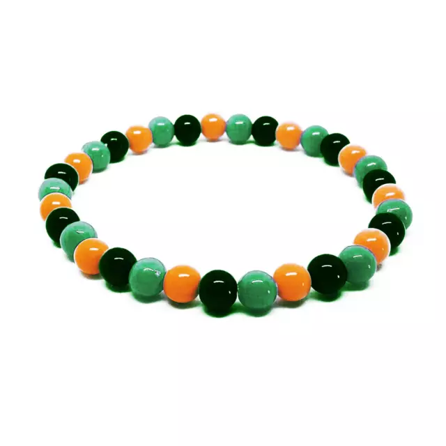 Bracciale Venezia Calcio con perle Arancione Nero Verde Uomo Donna braccialetto