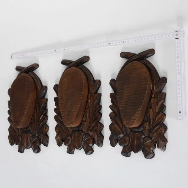 3 Pieza Escudo de Trofeo para Gamuza Tallado, Aufsatzhöhe 18cm 3