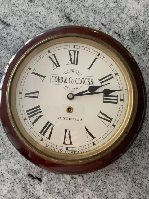 Cobb & Co. Clocks Wall Clock Australia With Brass Trim