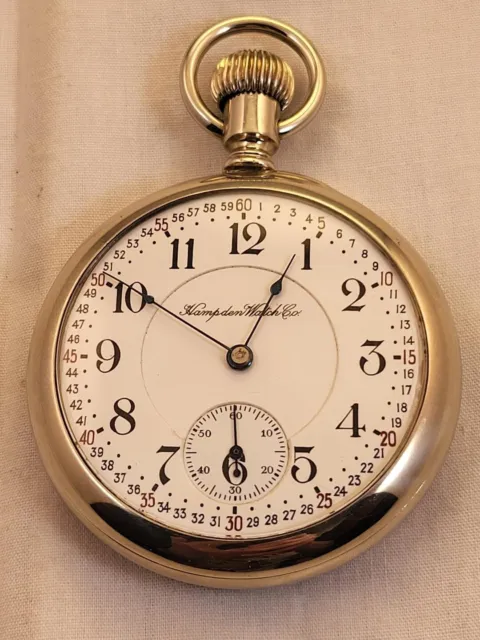 C149 Hampden William McKinley Pocket Watch Montgomery Dial 16 Size 17 Jewel Runs