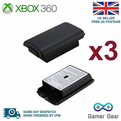 REFURBISHHOUSE Couvercle Cache Etui Coque Housse de Batterie Noir Microsoft Xbox 360 Manette 