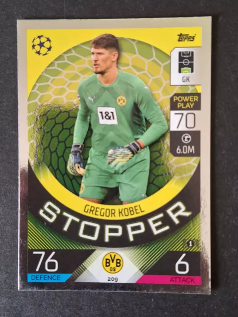 Gregor Kobel 209 Dortmund Karte Topps Champions League 2022-23 Match Attax