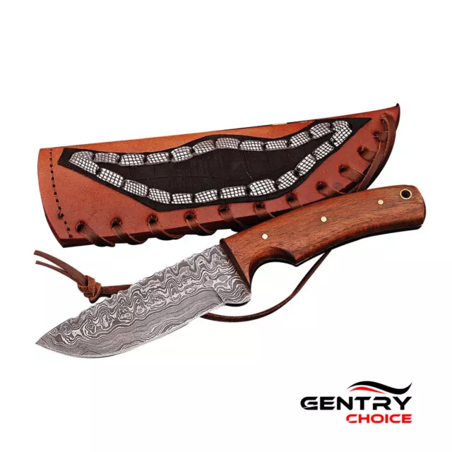 Custom Handmade High Carbon Damascus Steel Skinner Hunting Knife Best Men Gift