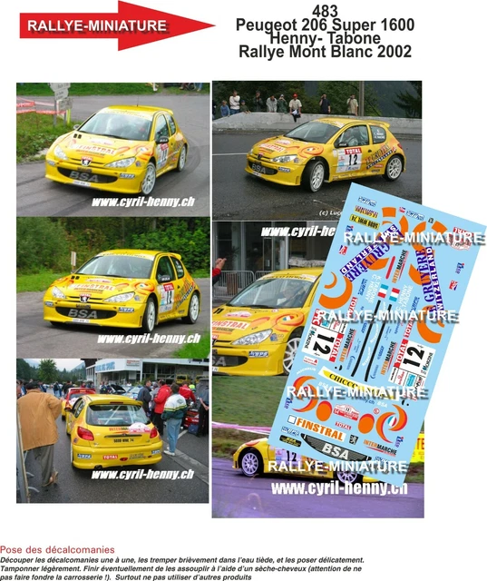 Décalcomanies 1/32 CITROEN C2 S1600 Rallye Du Rouergue 2004 - Marque RALLYE MINIATURE - Neuf