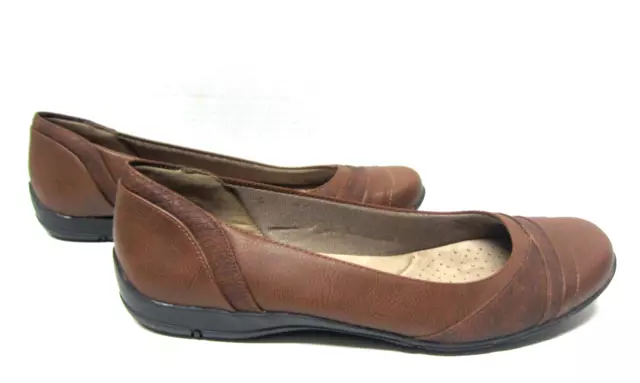Life Stride Brown Ballet Flats Slip-On Soft System Shoes Women's Size 10M