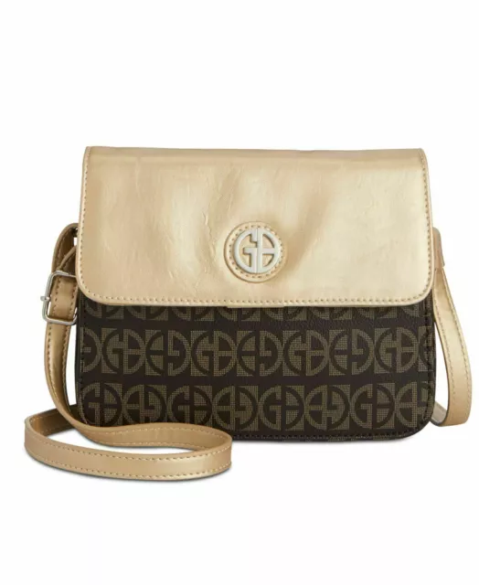 Giani Bernini Colorblocked Signature Crossbody Organizer, Champage Brown NWT!