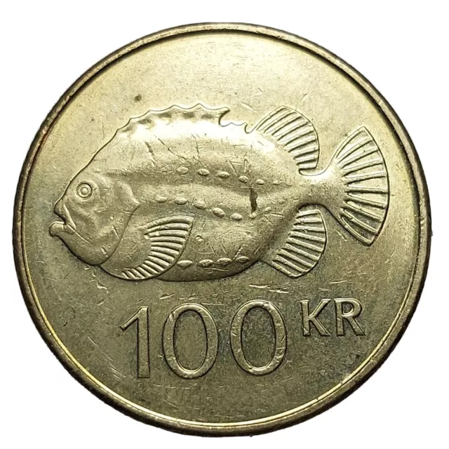 Iceland 100 Kronur 2004 Nickel-Brass Coin I518