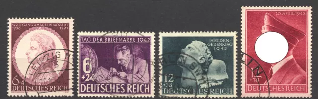 MiNr. 810-813 und 815-820 Lot Deutsches Reich - 10 Briefmarken 1942 - gestempelt 2