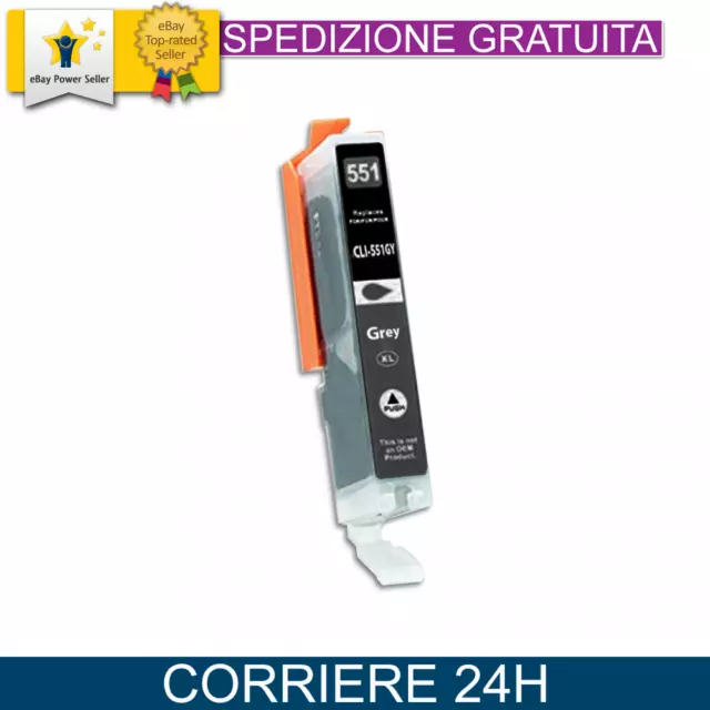 Cartuccia Cli 551Xl Gy Per Canon Pixma Ip 7250 7200 8750 7240 8720 Mx 925 725