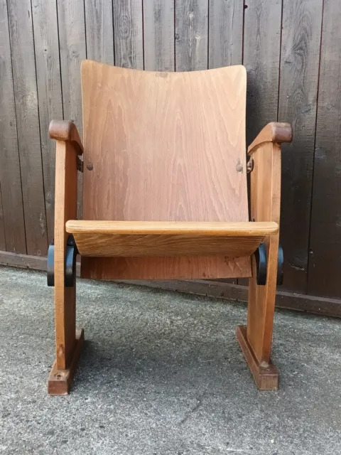 Cinema Chair Cinema Bench Vintage Single Seat 50s Wooden Retro Cinema Seat Cinema Chair 60s 1 3