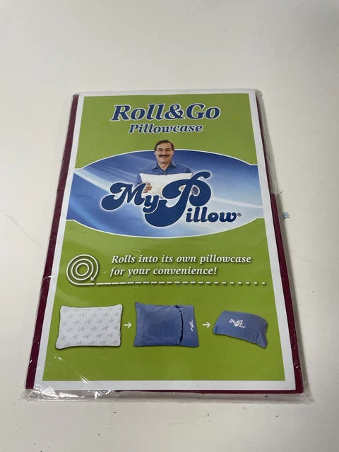 MY PILLOW Travel Pillow Case NEW Roll N Go Anywhere Raspberry Red Maroon Pink