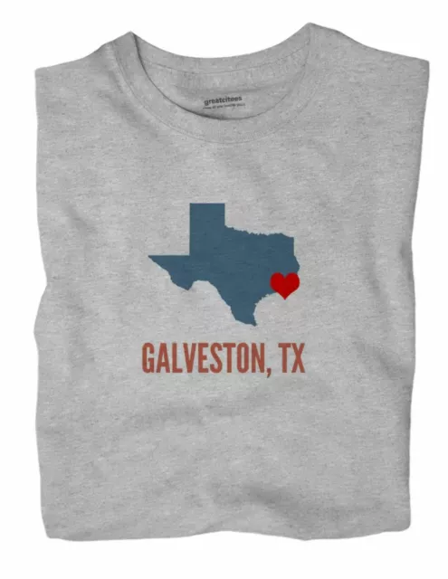 Galveston Texas TX T-Shirt HEART