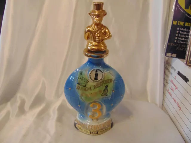 1973 Jim Beam Detroit 3rd Convention Gold Fox Decanter by Regal China USA-EMPTY