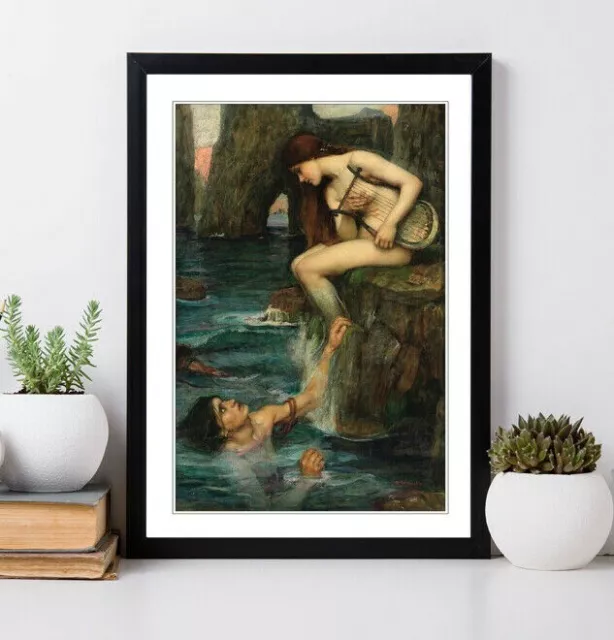 John William Waterhouse Siren Framed Art Poster Painting Print 4 Sizes