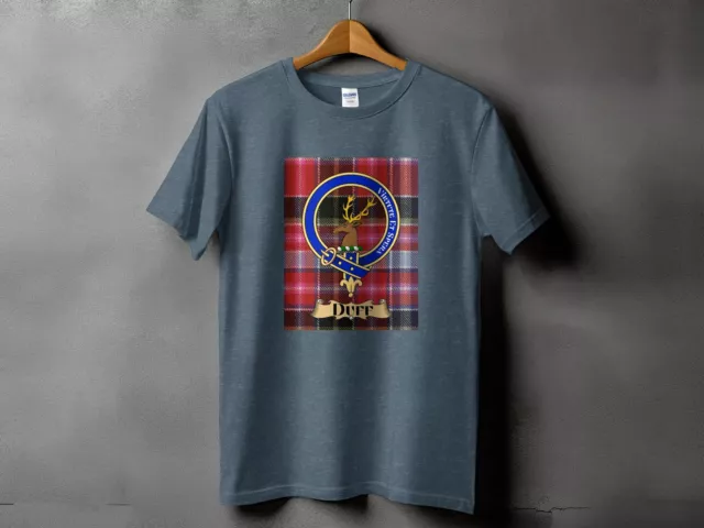 Duff Clan Tartan Deer Emblem T-Shirt, Scottish Heritage Casual Wear