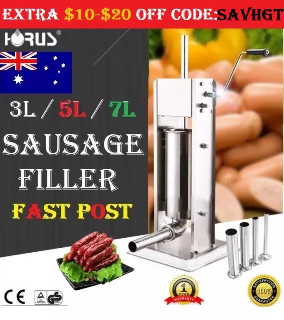 3L/5L/7/10L Sausage Filler Stuffer Stainless Steel Speed Adjustable Salami Maker