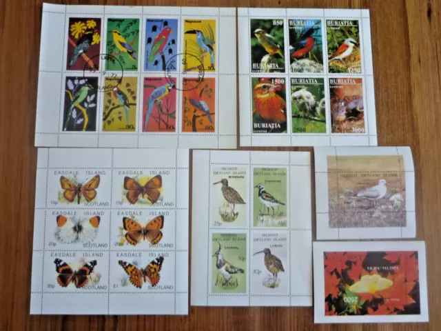 Briefmarkenblock weltweit Tiere Vögel  Schmetterlinge gestempelt # 20