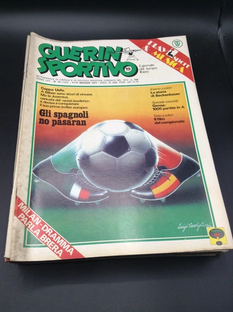 Guerin Sportivo N°7 1977 - Milan, Film Championnat, Arbitres, Santana, Herrera - Italien