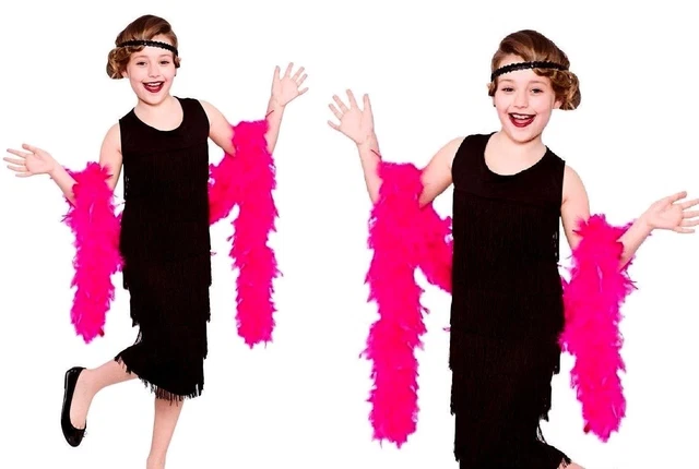 1920er Flapper Girl Kostüm In Rot – Mit Feder-Stirnband, Größe S (38-40), Für Mottoparty & Karneval