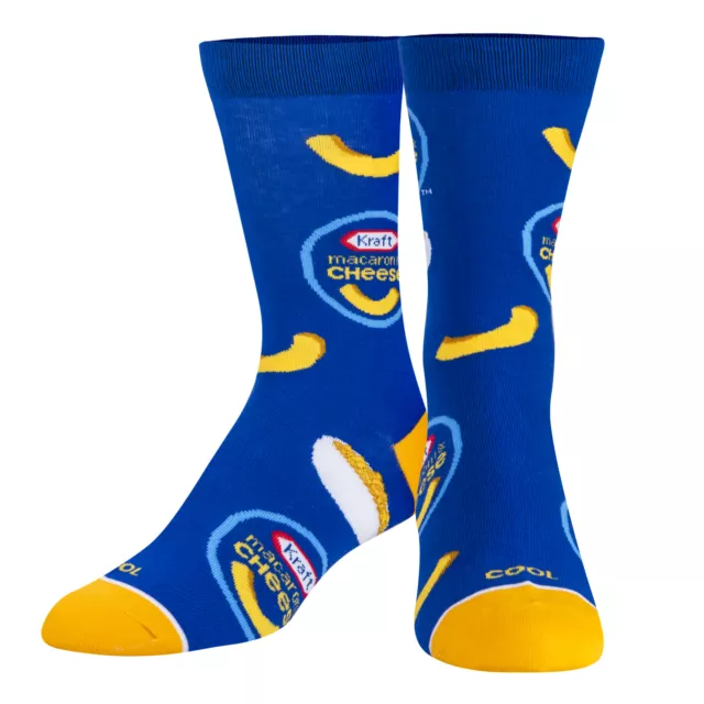 Cool Socks, Kraft Mac & Cheese, Mens Womens Crew, Funny Graphic Print, Large