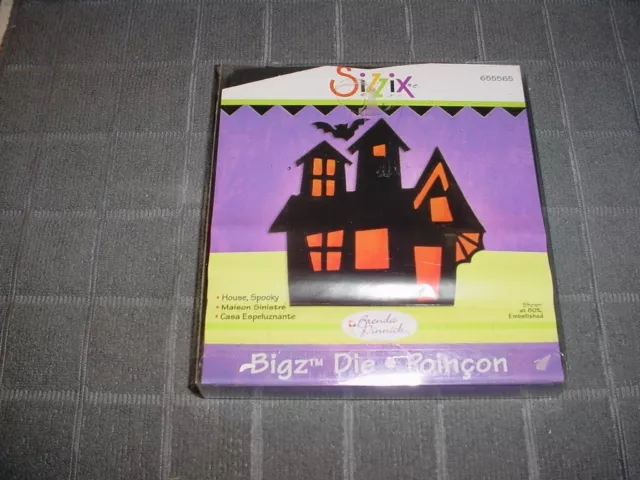 Sizzix Bigz Spooky House Die Haunted Halloween Bat Cuts Various Materials 655565