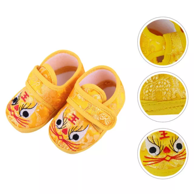 Breathable Baby Shoes Cartoon Tiger-head Chinese Slippers Trendy Newborn