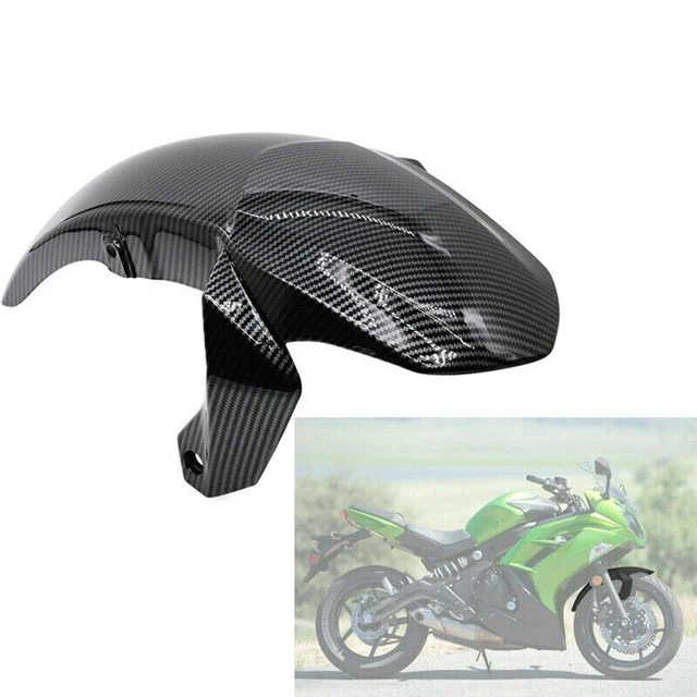 Carénage De Fourche Moto ER6N 2012-2016 - ABS Noir Fibre Carbone Look, Look Sportif, Installation Facile - 9