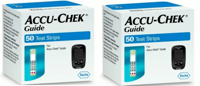 Tiras reactivas Accu-Chek Guide 100 para el cuidado de la glucosa-EXP-03/29/23