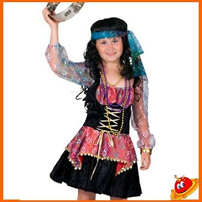 Costume Carnevale Ragazza Bambina Gitana Spagnola Gipsy King  Tg 9-14 anni