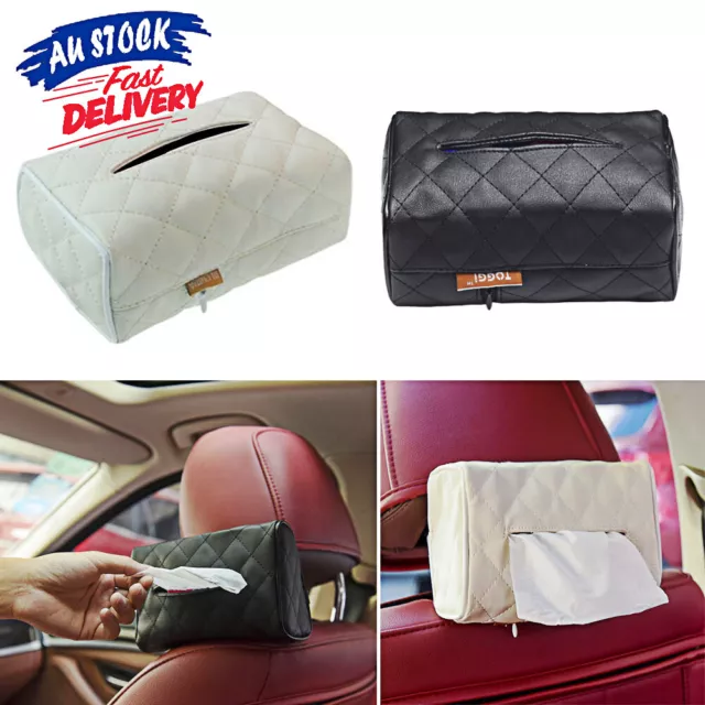 Tissue Box Napkin Case Holder PU Leather Storage Organiser Cover Home Table Car