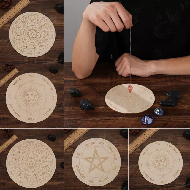 Cut Wooden Pendulum Board Wall Sign with Stars Sun and Moon Slice Wood Base